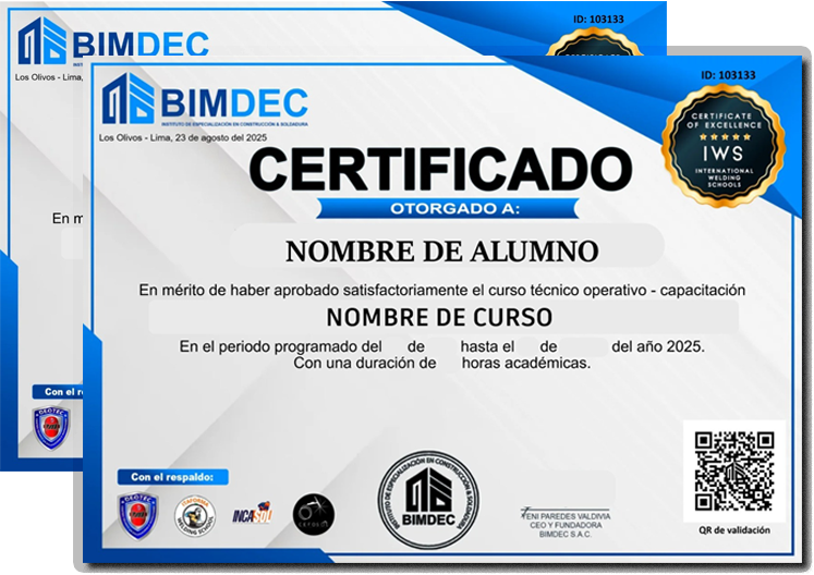 Certificado Oficial BIMDEC